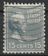 James Buchanan, Président Des États Unis. Timbre Oblitéré 1938 N° 385 - 1a. 1918-1940 Used