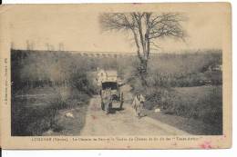 [86] Vienne > Lusignan Le Chemin Du Parc Et Le Viaduc Dit Les Treize Arches Attelage En Beau Plan - Lusignan