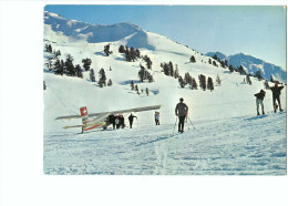 32401 - Aérodrome D'hiver Au Tracouet Haute-Nendaz-Verbier Avion Skieur 1969 - Nendaz