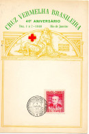 BRESIL.1948. FDC. ENCART CROIX-ROUGE - Covers & Documents