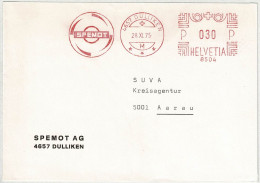 Schweiz 1975, Brief Freistempel / EMA / Meterstamp Spemot Dulliken - Aarau - Affranchissements Mécaniques