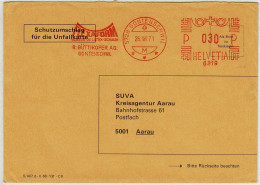 Schweiz 1971, Brief Freistempel / EMA / Meterstamp Büttikofer Gontenschwil - Aarau, Latex Schaum - Affranchissements Mécaniques