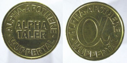 00634 GETTONE TOKEN JETON VENDING APOTHEKE ALPHA TALER WUPPERTAL - Andere & Zonder Classificatie