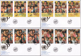 UNO NEW YORK - WIEN - GENF 1995 TRIO-FDC 4 Briefe 50 Jahre Vereinte Nationen - Gezamelijke Uitgaven New York/Genève/Wenen