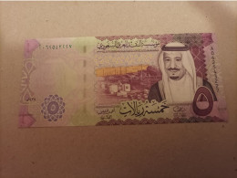 Billete Arabia Saudi, 5 Rials, Nº Bajo, Serie A, Año 2016, UNC - Saudi Arabia