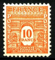 629 - 10F Orange Arc De Triomphe - Neuf N* - TB - 1944-45 Arc Of Triomphe