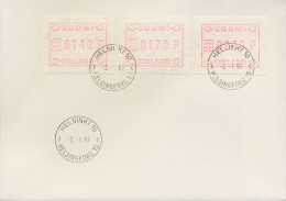 Finnland ATM 1982 Kleine Posthörner ATM 1.2 S 7 Satz Auf Brief (X80551) - Automatenmarken [ATM]