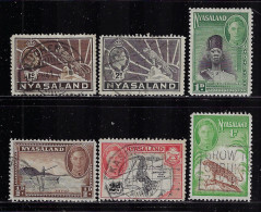 NYASALAND  1938-47  SCOTT #55,57,68,69,76,84 USED - Nyassaland (1907-1953)