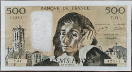 Billet 500 Francs PASCAL 6 - 12 - 1973 FRANCE Y.34 - 500 F 1968-1993 ''Pascal''