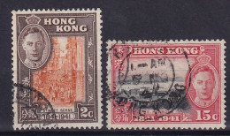 HONGKONG 1941 - Canceled - Sc# 168, 171 - Used Stamps