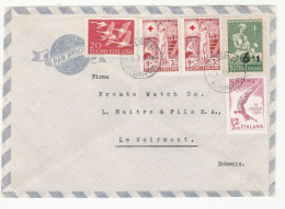 1957 FINLAND Cover Multi FEMALE NUDE SAUNA OLYMPICS TB  Tuberculosis Health Sport Olympic Games Stamps To Switzerland - Brieven En Documenten