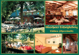 73858994 Luebben Spreewald Gasthaus Lehnigksberg Terrasse Gastraum Zimmer Bootsp - Luebben (Spreewald)