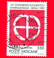 VATICANO - Usato - 1989 -  44º Congresso Eucaristico Internazionale - Emblema - 550 L. - Used Stamps