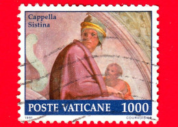 VATICANO - Usato - 1991 - Restauro Della Cappella Sistina - Lunetta Zorobabel - 1000 L. - Used Stamps