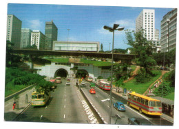 CPSM    SAO PAULO      1989    AVENIDA E TUNEL 9 DE JULHO  -   AVENUE AUTOCARS VOITURES TUNNEL - São Paulo