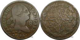 Espagne - Royaume - Charles IV - 8 Maravedis 1794 Ségovie - TB+/VF35 - Mon5780 - Premières Frappes