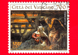 VATICANO - Usato - 1994 - Natale - Sacra Famiglia - Tintoretto - 700 L. - Oblitérés