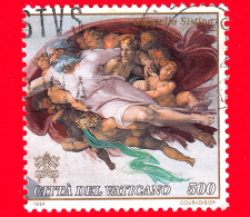 VATICANO - Usato - 1994 - Restauro Della Cappella Sistina - Creazione Dell'uomo - 500 - Used Stamps