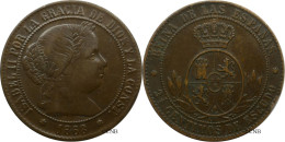 Espagne - Royaume - Isabelle II - 2 1/2 Centimos De Escudo 1868 OM étoile 8 Branches - TTB+/AU50 - Mon6106 - Primi Conii