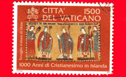 VATICANO - Usato - 2000 - Millenario Del Cristianesimo In Islanda - Tovaglia D'altare Del XV Secolo - 1500 L. - Used Stamps