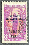 FRAOUB032U - Bakalois Woman - Overprinted AEF - Oubangui-Chari - 25 C Used Stamp - Oubangui-Chari - 1922 - Used Stamps