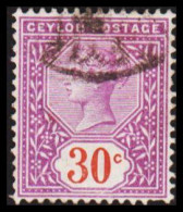 1893-1900. CEYLON. Victoria. 30 C.  (MICHEL 123) - JF545327 - Ceylon (...-1947)