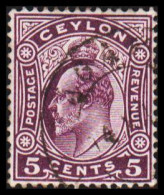 1903-1911. CEYLON. Edward VII. 5 CENTS.  (MICHEL 148) - JF545341 - Ceylon (...-1947)