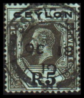 1911-1925. CEYLON. Georg V. R 5. Fine Cancel. Bluegreen Reverse.  (MICHEL 177x) - JF545352 - Ceylon (...-1947)