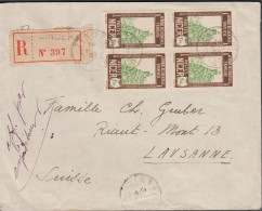 1932. NIGER. Fine Registered Cover To Lausanne, Suisse With 4block 1F10 Fort Zinder Cancelled ... (MICHEL 47) - JF545401 - Gebruikt