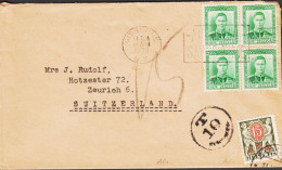 1938. New Zealand.  Georg VI ½ D In 4block On Envelope To Zürich, Schweiz Cancelled GISBORNE... (MICHEL 236+) - JF545412 - Covers & Documents