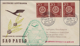 Luftpost Lufthansa Eröffnungsflug Düsseldorf/ Sao Paulo 15. + 17.8.1956 - First Flight Covers