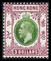 1921-1926. HONG KONG. Georg V 3 DOLLARS. Beautiful Stamp. Hinged. (Michel 125) - JF545446 - Unused Stamps