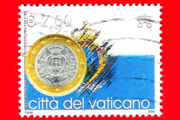 VATICANO - Usato - 2004 - Moneta Europea - San Marino - 2.00 - Used Stamps