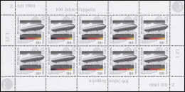 2128 Zeppelin-Luftschiff Und Graf Von Zeppelin - 10er-Bogen ** - 1991-2000