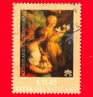 VATICANO - Usato - 2005 - Natale - Adorazione Dei Pastori, Opera Di François Le Moyne - 0.45 - Oblitérés
