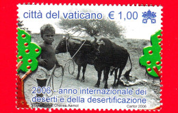 VATICANO - Usato - 2006 -  Anno Internazionale Dei Deserti E Della Desertificazione - Bambino E Mandria - 1.00 - Oblitérés