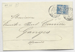 SAGE 15C PERFORE A.R. LYON DEPART 1886 LETTRE TEXTE AYNARD & RUFFER LYON ET LONDRES PEU COMMUN - Brieven En Documenten