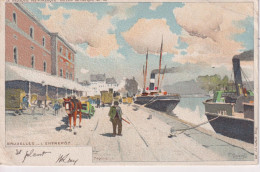 BELGIUM - Artist Signed Ranoe - Bruxelles L'Entrepot With Ships. Undivided Rear And Used To Paris - Navigazione