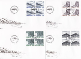 2002. DANMARK. LANDSCAPES Complete Set In 4blocks On FDC 15.5.2002.  (Michel 1306-1309) - JF544779 - Lettres & Documents