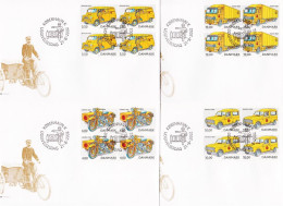 2002. DANMARK. Post Transport Means Complete Set In 4blocks On FDC 21.8.2002.  (Michel 1312-1315) - JF544781 - Covers & Documents