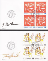 2002. DANMARK. Art Complete Set In 4blocks On FDC 25.9.2002.  (Michel 1318-1319) - JF544785 - Cartas & Documentos