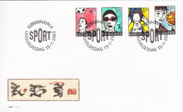 2003. DANMARK. SPORT Complete Set On FDC 15.1.2003.  (Michel 1331-1334) - JF544790 - Covers & Documents