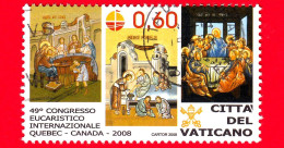 VATICANO - Usato - 2008 - Congresso Eucaristico Internazionale - Nozze Di Cana, Lavanda Dei Piedi E Ultima Cena - 0.60 - Gebraucht
