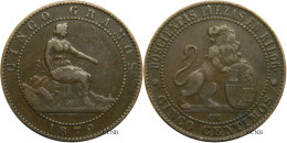 Espagne - Gouvernement Provisoire - 5 Centimos 1870 OM - TTB/XF40 - Mon4472 - Erstausgaben