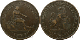 Espagne - Gouvernement Provisoire - 5 Centimos 1870 OM - TTB/XF45 - Mon5664 - Erstausgaben