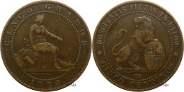 Espagne - Gouvernement Provisoire - 5 Centimos 1870 OM - TTB/XF45 - Mon6107 - Erstausgaben