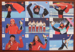 China 2022 Chinese Team Gold Winer In Beijing 2022 Olympic Winter Games Postal Cards 10v - Hiver 2022 : Pékin