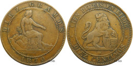 Espagne - Gouvernement Provisoire - 10 Centimos 1870 OM Magnifique Faux D'époque - TTB/XF45 - Mon4473 - Erstausgaben
