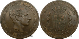 Espagne - Royaume - Alphonse XII - 5 Centimos 1877 OM - TTB/XF45 - Mon5786 - Premières Frappes