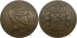 Espagne - Royaume - Alphonse XII - 10 Centimos 1877 OM - TTB/XF40 - Mon5899 - Primi Conii